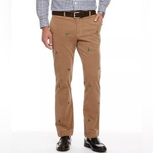 VINEYARD VINES Stretch Duck Flight Embroidered Slim Breaker Corduroy Pants